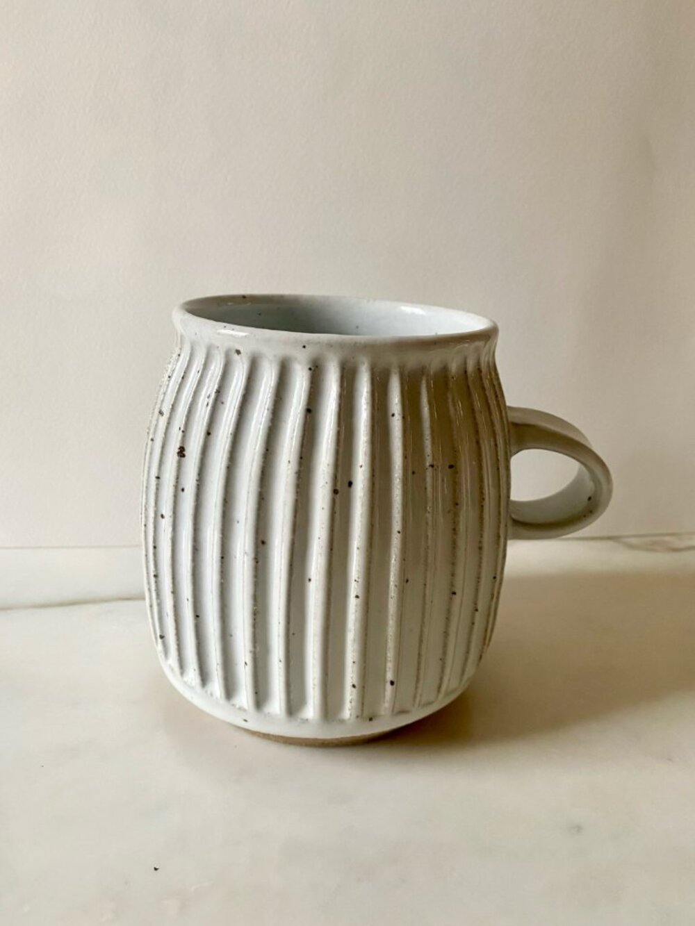 Mt Washington Pottery Large Mug in White Speckled